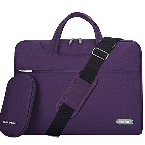 Product Cover YOUPECK Water Repellent 13-13.3 Inch Laptop Shoulder Bag Compatible MacBook Air Pro 13, Ultrabook Chromebook, Polyester Protective Messenger Briefcase Men Women Carrying Handbag Sleeve Case, Purple