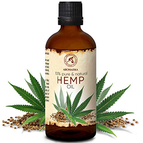 Product Cover Hemp Oil 3.4oz - Cannabis Sativa Seed Oil - 100% Pure & Natural Hemp Seed Oil - Benefits for Skin - Hair - Face - Body - Great for Beauty - Relax - Massage - Glass Bottle