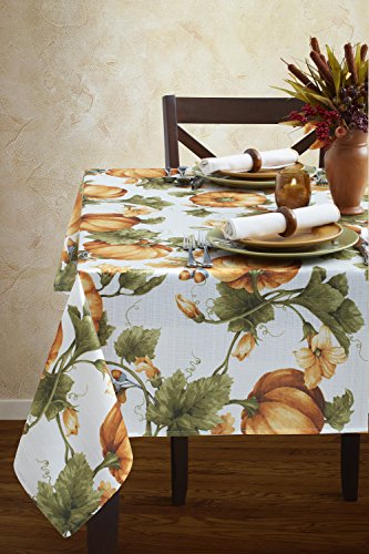 Product Cover Benson Mills Pumpkin Trellis Nestweave Tablecloth For Thanksgiving, Harvest and Fall (Multi, 60