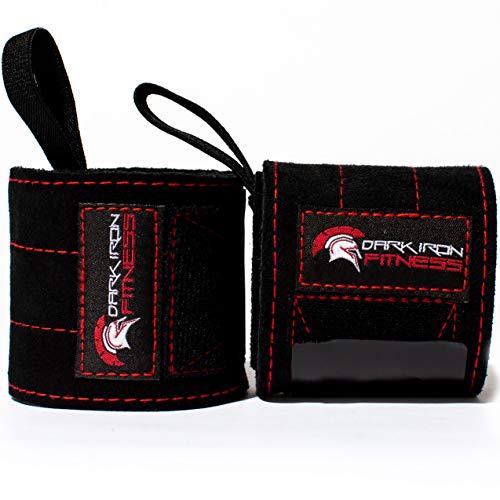 Product Cover Dark Iron Fitness Leather Weight Lifting Wrist Wraps - Brace for Lifting