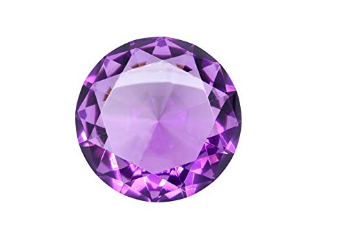 Product Cover Tripact 100mm (3.93 inch) Amethyst Purple Diamond Crystal Diamond Jewel Glass Paperweight - 04