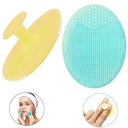 Product Cover Silicone Face Scrubbers Exfoliator Brush-Facial Cleansing Brush Blackhead Scrubber Exfoliating Brush-Facial Cleansing Pads Precision Pore Cleansing Pad Acne Blackheads Removing Face Brush-2 Pack