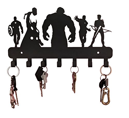 Product Cover HeavenlyKraft Superheros Wall Mounted Metal Key Holder, Key Organizer, Metal Key hook, 10.6 X 7.5 X 1 INCH
