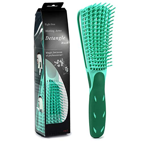 Product Cover BESTOOL Detangling Brush for Natural Hair-Detangler for Afro America 3a to 4c Kinky Wavy, Curly, Coily Hair, Detangle Easily with Wet/Dry, Apply Conditioner/Oil - 1 Pack (Green)