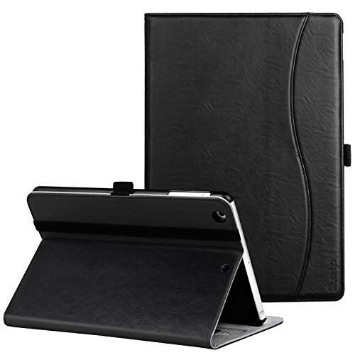 Product Cover Ztotop iPad Mini 1/2/3 Case, Leather Folio Stand Protective Case Smart Cover with Multi-Angle Viewing, Pocket, Functional Elastic Strap for iPad Mini 3/ Mini 2/ Mini 1 - Black