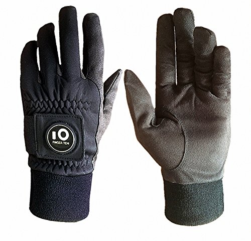 Product Cover FINGER TEN Men Golf Gloves Winter Pair with Ball Marker 1 Pr, Windproof Grip Fit Medium Large XL XXL 2XL (Medium)