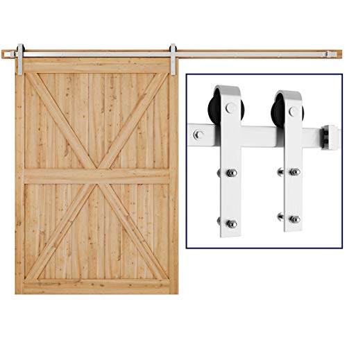 Product Cover SMARTSTANDARD 10FT Heavy Duty Sliding Barn Door Hardware Kit, Double Rail, Stainless Steel, Super Smoothly and Quietly, Simple and Easy to Install, Fit 60