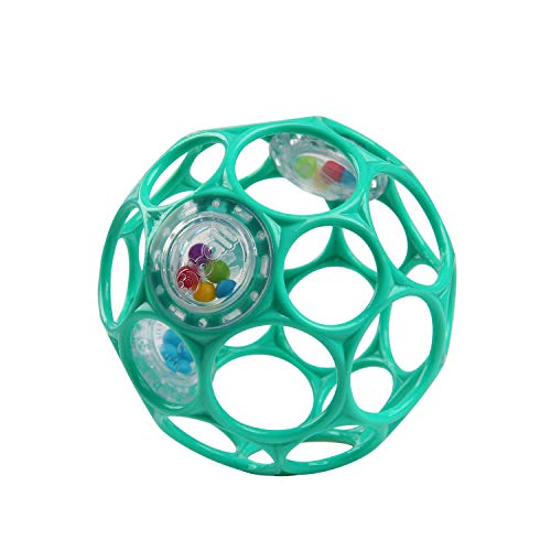 Product Cover Bright Starts Oball Rattle Easy Grasp Toy, Ages Newborn +, Teal, 4 Inch