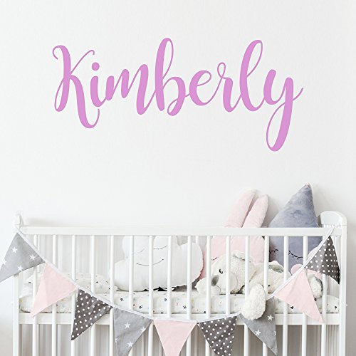 Product Cover Personalized Custom Name Wall Decal for Baby Girl Nursery Room - Anti-Glare Large Matte Vinyl Monogram Lettering - Safe on Walls & Paint - Made in USA - Handmade to Order