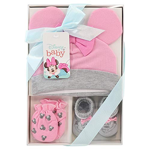 Product Cover Disney Baby Girls Minnie Mouse Hat, Mitts and Socks Take Me Home Gift Set, Age 0-3M