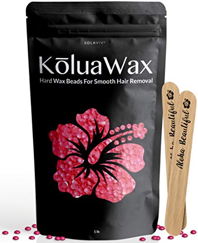 Product Cover Hard Wax Beans for Painless Hair Removal (All In One Body Formula) Our Versatile Pink Best Loved by KoluaWax for Face, Bikini, Legs, Underarm, Back, Chest. Large Refill Pearl Beads for Wax Warmer Kit.