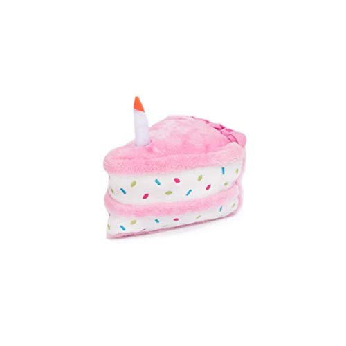 Product Cover ZippyPaws - Birthday Cake Squeaky Dog Toy with Soft Stuffing - Pink