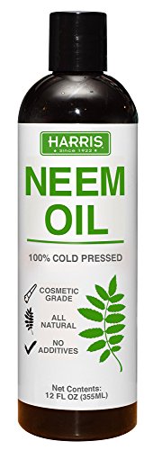 Product Cover Harris Neem Oil, 100% Cold Pressed and Unrefined for Plants, Skin and Hair, 12oz Cosmetic Grade