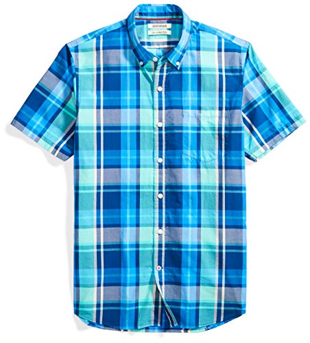 Product Cover Amazon Brand - Goodthreads Men's Slim-Fit Short-Sleeve Large-Scale Plaid Shirt