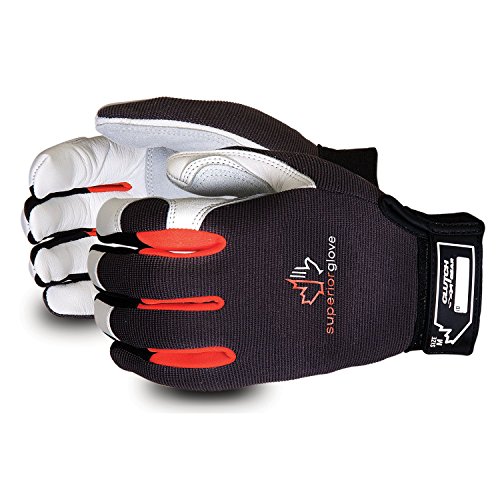 Product Cover Superior Clutch Gear Grain Goatskin Leather Mechanics Gloves with Thumb Patch - MXGCE - (1 Pair of Medium Work Gloves)