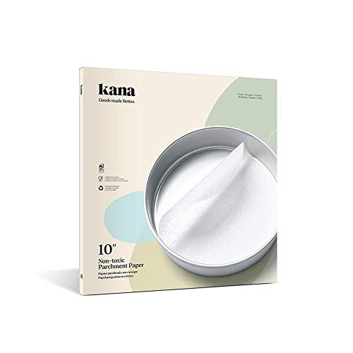 Product Cover KANA Parchment Paper Baking Circles - 100 Pre-Cut Round Parchment Sheets for Baking Cakes, Cooking, Cookies, Cookies, Pastries, Dutch Oven, Air Fryer, Cheesecakes, Tortilla Press (10 inch)