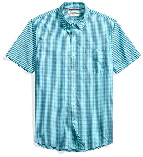 Product Cover Amazon Brand - Goodthreads Men's Standard-Fit Short-Sleeve Gingham Plaid Poplin Shirt