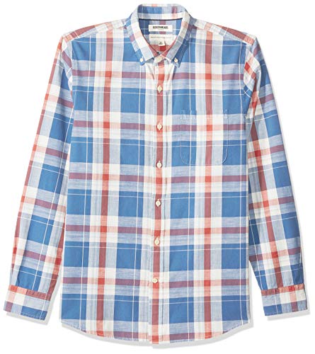 Product Cover Amazon Brand - Goodthreads Men's Standard-Fit Long-Sleeve Plaid Chambray Shirt