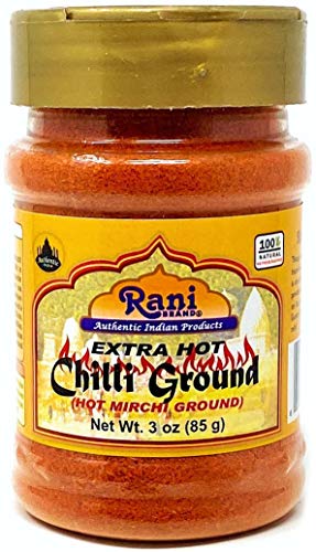 Product Cover Rani Extra Hot Chilli Powder Indian Spice 3oz (85g) ~ All Natural, No Color added, Gluten Free Ingredients | Vegan | NON-GMO | No Salt or fillers