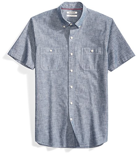 Product Cover Amazon Brand - Goodthreads Men's Slim-Fit Short-Sleeve Chambray Shirt