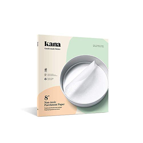 Product Cover KANA Parchment Paper Baking Circles - 100 Pre-Cut Round Parchment Sheets for Baking Cakes, Cooking, Cookies, Cookies, Pastries, Dutch Oven, Air Fryer, Cheesecakes, Tortilla Press (8 inch)
