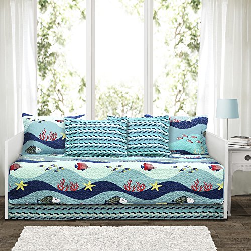 Product Cover Lush Decor Lush Décor Sea Life 6 Piece Daybed Cover Set, Blue