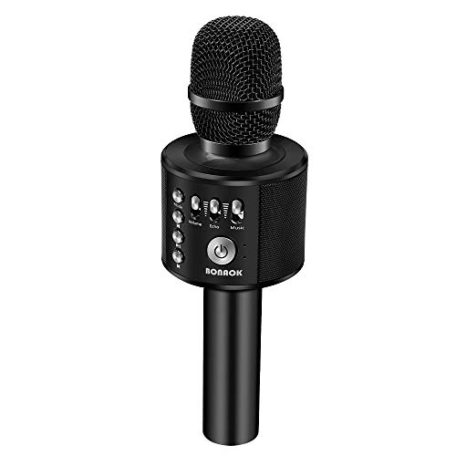 Product Cover BONAOK Wireless Bluetooth Karaoke Microphone,3-in-1 Portable Handheld karaoke Mic Speaker Machine Christmas Birthday Home Party for Android/iPhone/PC or All Smartphone(Q37 Black)