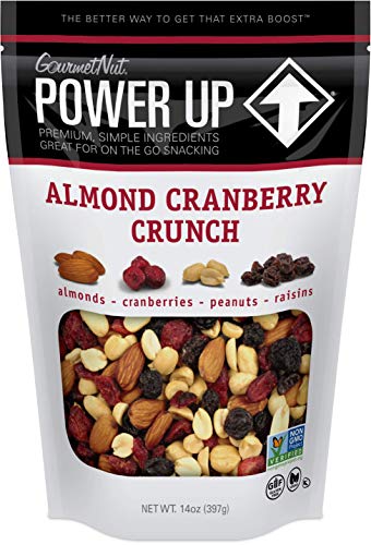 Product Cover Power Up Trail Mix, Almond Cranberry Crunch Trail Mix, Non-GMO, Vegan, Gluten Free, No Artificial Ingredients, Gourmet Nut, 14 oz Bag