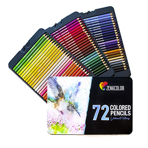 Product Cover 72 Colored Pencils Set, Numbered, with Metal Box - 72 Coloring Pencils for Adult Coloring Books