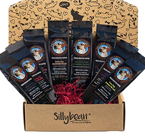 Product Cover Best Dog Lover Coffee Lover Gifts Sampler for Dog Mom or Dad | 8 Delicious Fresh Roasted Coffees with Humorous Canine-Inspired Names in Gift Box
