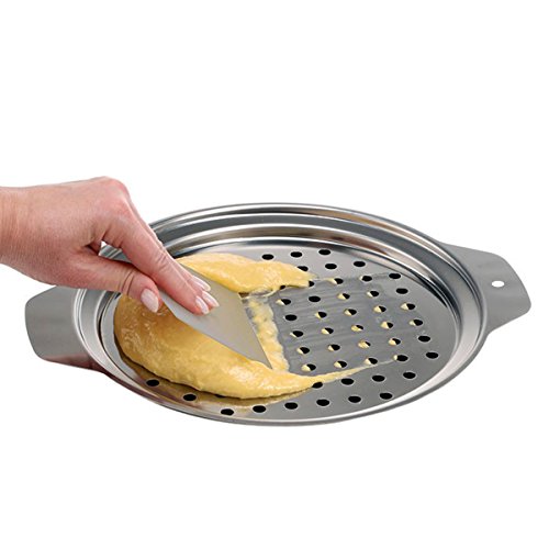 Product Cover Hicook Stainless Steel Spaetzle Maker Lid with Scraper Traditional German Egg Noodle Maker Pan Pot Spaghetti Strainer