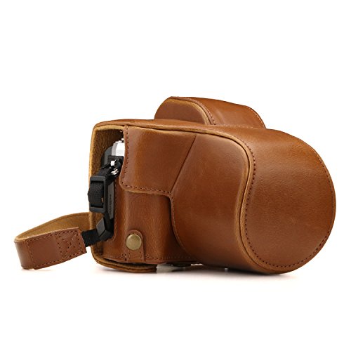 Product Cover MegaGear Olympus OM-D E-M10 Mark III (14-42mm) Ever Ready Leather Camera Case and Strap, with Battery Access - Light Brown - MG1347