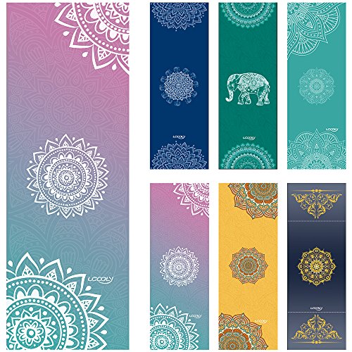 Product Cover UCOOLY Printed Yoga Towel Non-Slip Bikram Hot Yoga Towels Perfect Size for Mat Ideal for Hot Yoga, Pilates