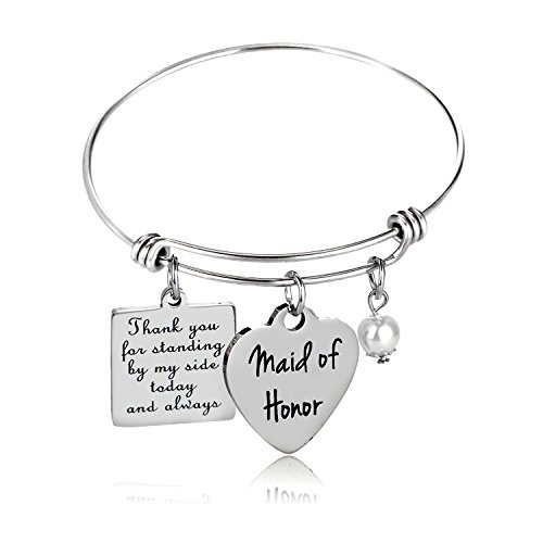 Product Cover YEEQIN Maid of Honor Gift, Bridesmaid Gift, Wedding Gift, Maid of Honor Bangle Bracelet