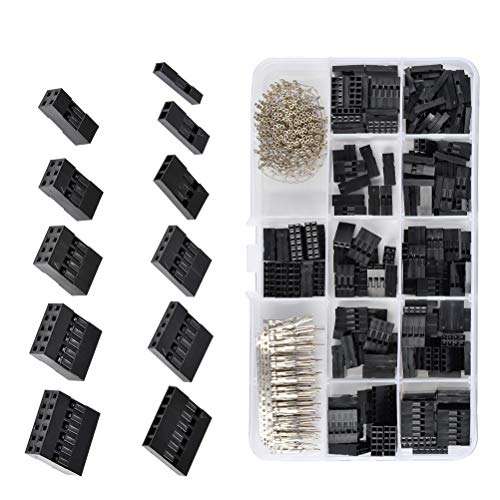 Product Cover QLOUNI 620Pcs 2.54mm Pitch JST SM 1 2 3 4 5 6 Pin Housing Connector Dupont Male Female Crimp Pins Adaptor Assortment Kit