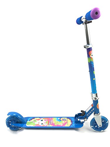 Product Cover Titan Flower Power Princess Folding Aluminum Girls Kick Scooter with LED Light Up Wheels (Age 5+), Blue