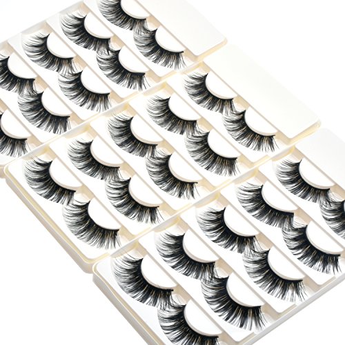 Product Cover Wleec Beauty Dramatic Eyelashes Set Long Strip Lashes Handmade False Eyelash Pack #27/L (15 Pairs/3 Pack)