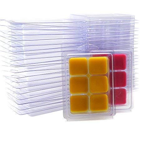Product Cover DGQ Wax Melt Molds - 50 Packs Clear Empty Plastic Wax Melt Clamshells for Wickless Wax Melt Candles