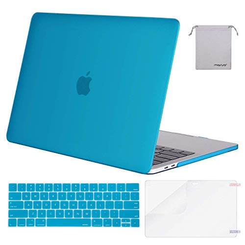 Product Cover MOSISO MacBook Pro 13 inch Case 2019 2018 2017 2016 Release A2159 A1989 A1706 A1708, Plastic Hard Shell &Keyboard Cover &Screen Protector &Storage Bag Compatible with MacBook Pro 13, Aqua Blue