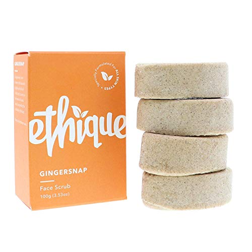 Product Cover Ethique Eco-Friendly Face Scrub for All Skin Types Facial Exfoliator, Gingersnap - Sustainable Natural Face Scrub Exfoliator, Plastic Free, Vegan, Plant Based, 100% Compostable and Zero Waste, 3.53oz