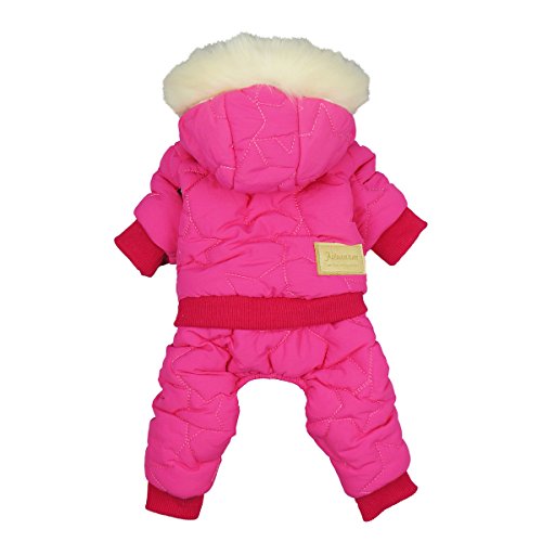 Product Cover Fitwarm Waterproof Pet Clothes for Dog Windproof Jackets Outdoor Fleece Hooded Coats Pink XL