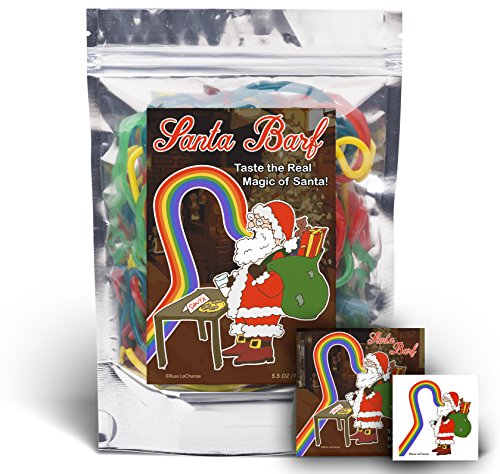 Product Cover Santa Barf - Rainbow Lace Licorice - Funny Unique Christmas Stocking Stuffer Gag Gift for Teens, Girls, Boys and Kids