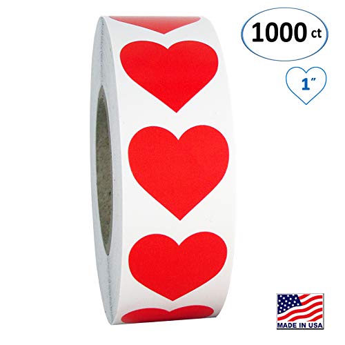 Product Cover Red Heart Shaped Sticker Labels, 1
