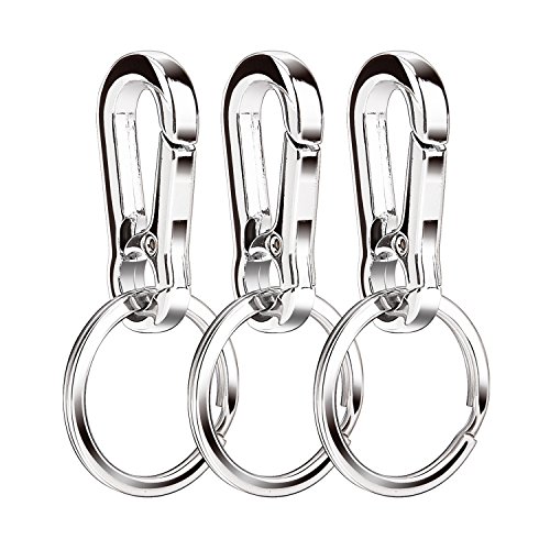 Product Cover Sunmns Metal Carabiner Clip Keyring Keychain Key Ring Chain Holder Organizer for Car/Key Finder, 3 Pack