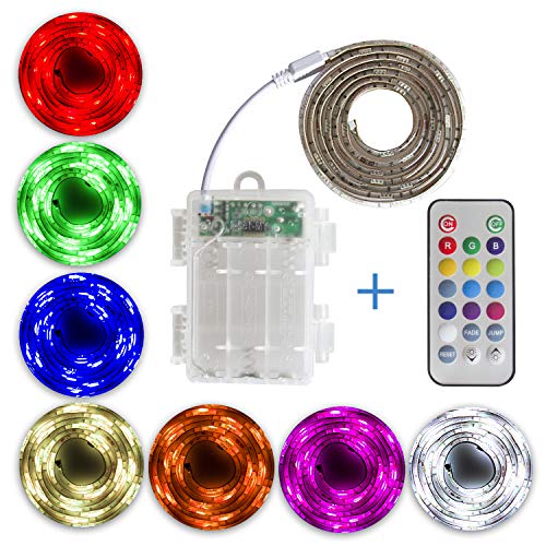 Product Cover SUMAI Waterproof LED RGB Strip Lights with Battery Box, Multi-color with Remote Control, battery powered, length to select: 50cm/ 1m/ 2m, for home and outdoor