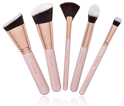 Product Cover Pro Face Contour Brush Set - Synthetic Contouring Sculpting and Highlighting Kit - Cream Blush Powder Flat Nose Cheek Round Small Angled Fan Tapered Precision Kabuki Foundation Makeup Brushes