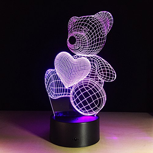 Product Cover TSACTE Creative 3D Visual illusion LED Lamp Bear Shape Night Lamp Best Gift For boys Acrylic Table Night light Furniture Decorative