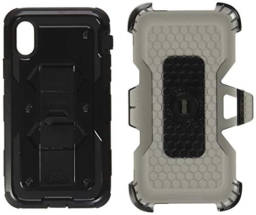Product Cover i-Blason Case Designed for iPhone X/iPhone Xs, [Armorbox V2.0] [Built in Tempered Glass Screen Protector][Full Body] [Heavy Duty Protection][Kickstand] Shock Reduction Case (Black)
