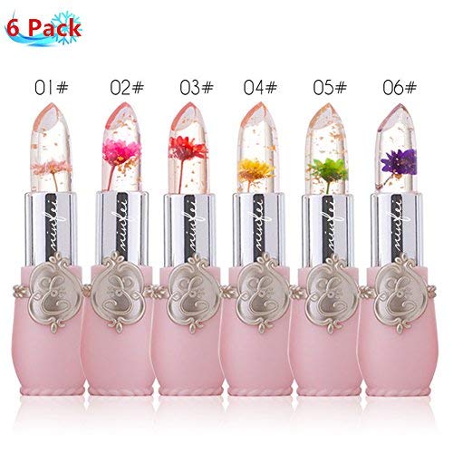Product Cover Petansy Flower Jelly Lipstick Set Nutritious Lip Balm Temperature Color Change Moisturizer Lip Gloss 6Pcs/Set