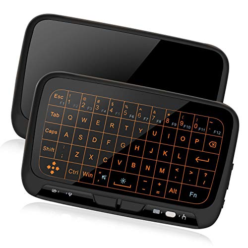 Product Cover ILEBYGO 2.4Ghz Mini Wireless Keyboard Touchpad Combo with 3 Level Backlit Rechargeable Full Screen Mouse Remote Control for Android TV Box, Projector, IPTV, HTPC, PC, Laptop